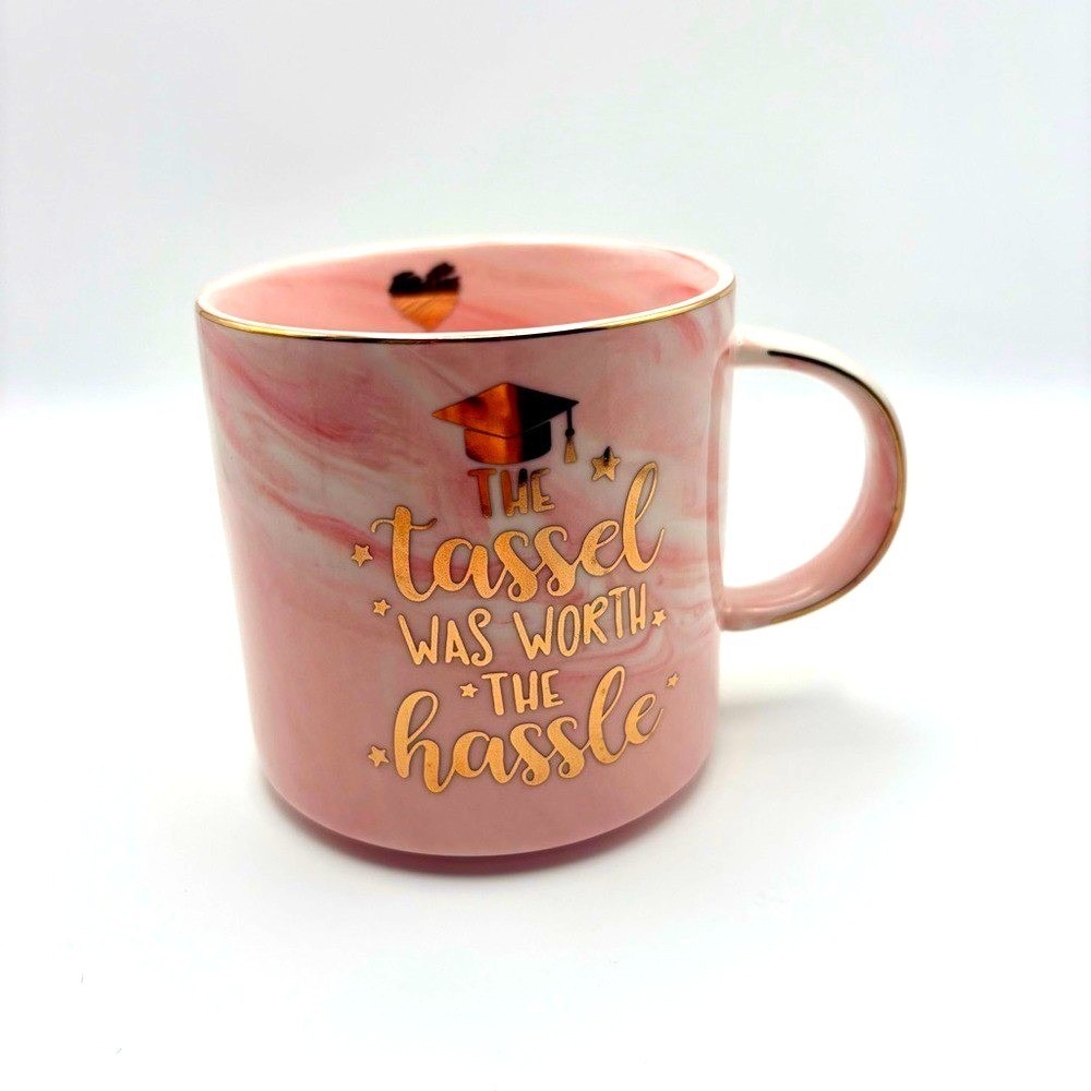 Pink Graduation Mug with Gold‎ Accents - Tassel was Worth the Hassle